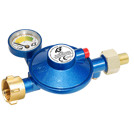 caravan gas regulator with gauge